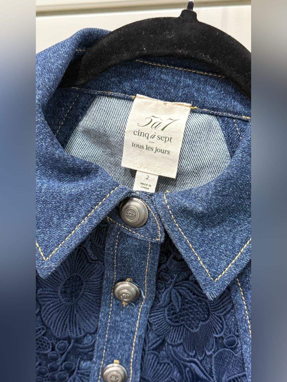 Cinq a Sept denim ronin top & Francine pant - Picture 7 of 8